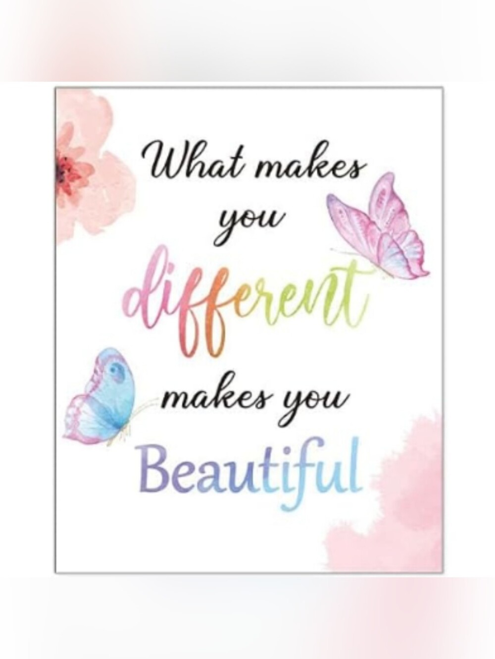 🚨5/$25 "Different" Inspirational Butterfly Quote Wall Art  8" x 10"